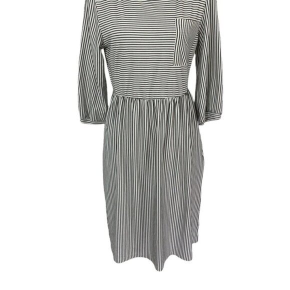 Merokeety Dress Large Striped Black White Casual Comfy Everyday Style - Picture 3 of 8